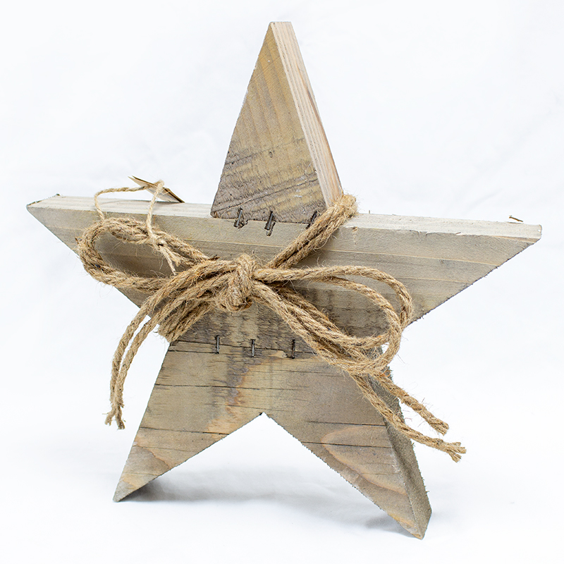 Estrela de Madeira 29cm Natural