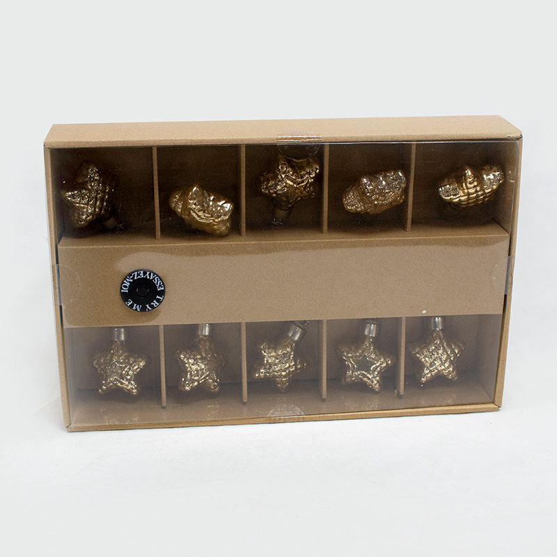 Luzes de Natal - Estrelas Ouro 5cm ( 10 Un.)