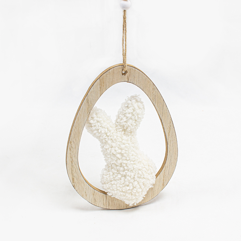 Pendente Ovo/ Coelho 12 x 16cm Branco