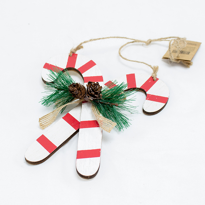 Pendente Bengala de Natal Branca