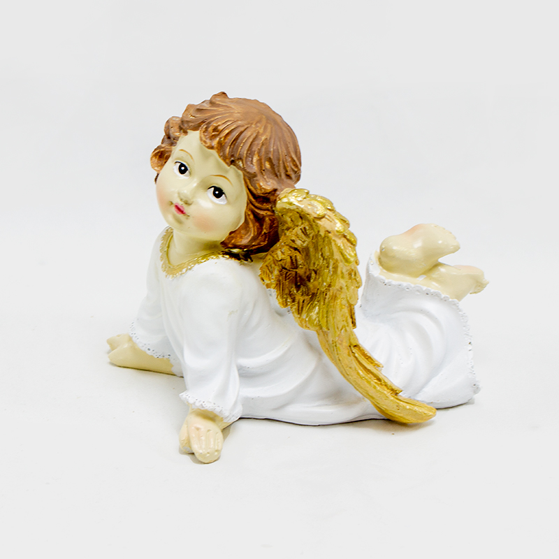 Anjo Deitado Branco/Ouro MS-13885 (A)