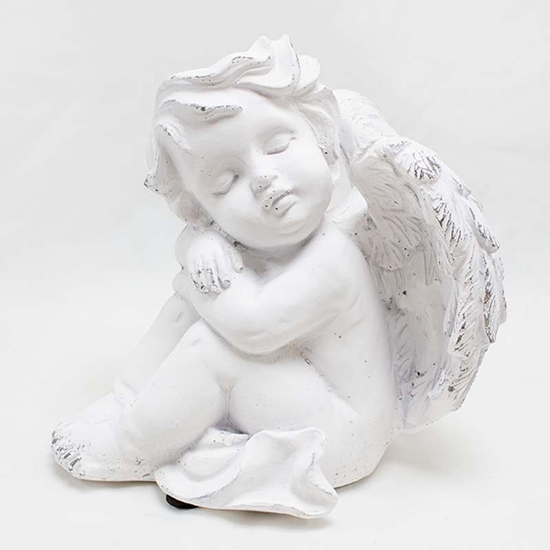 Anjo Sentado C/Asas de Lado 23 x 23.5cm