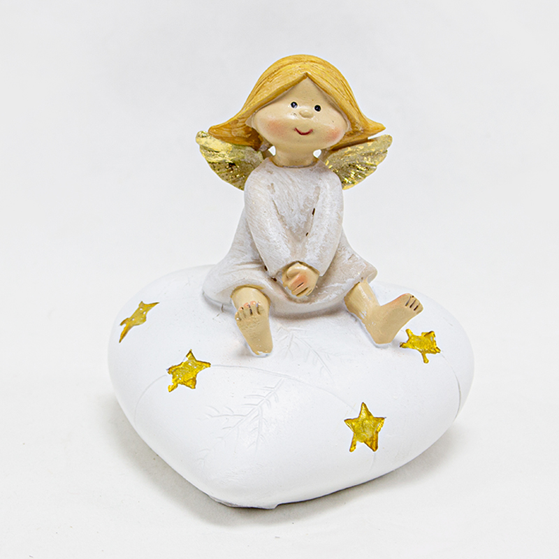 Anjo Sentado num Coração 10 x 11cm (B)