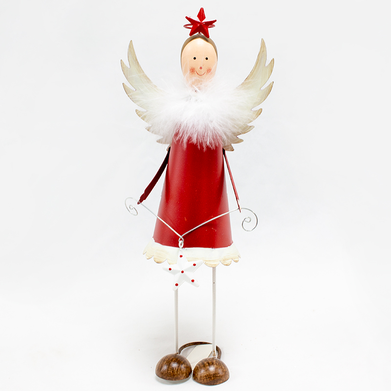 Anjo Vermelho C/Penas 29 x 8cm