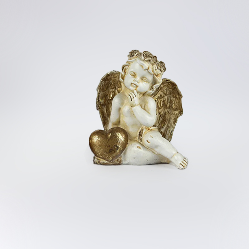 Anjo Sent. Branco+Ouro 11.5cm (Un) B