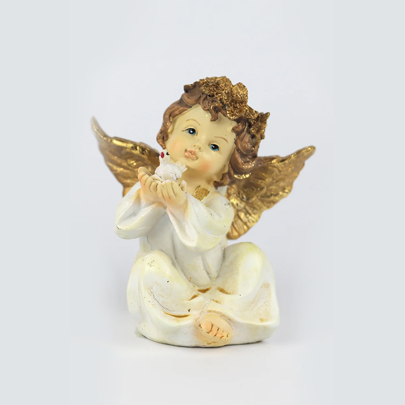 Anjo Sent. Branco+Ouro 12cm (Un) B