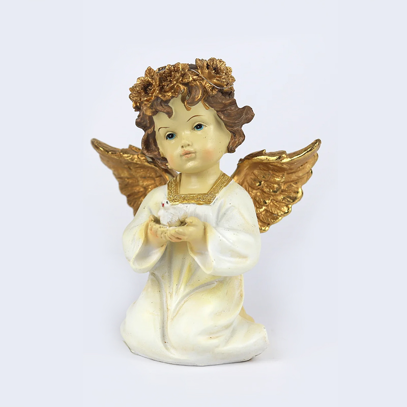Anjo de Joelhos Branco/Ouro 20cm (Un) B