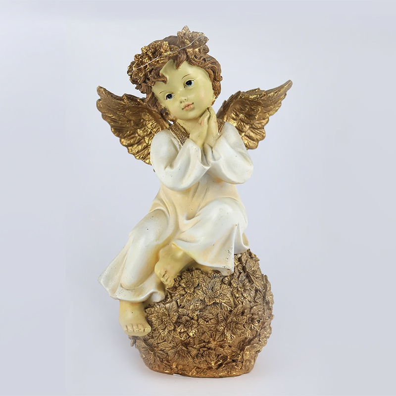 Anjo N/Bola Branco+Ouro 29cm  (Un) B