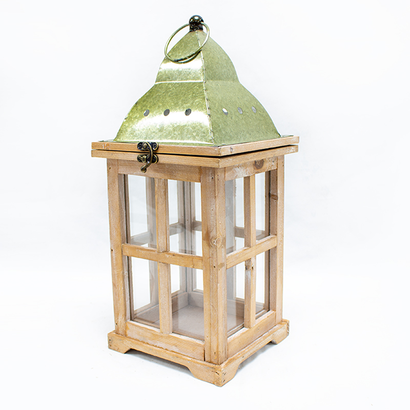 Lanterna Madeira/Metal 16.5x38cm (Un)