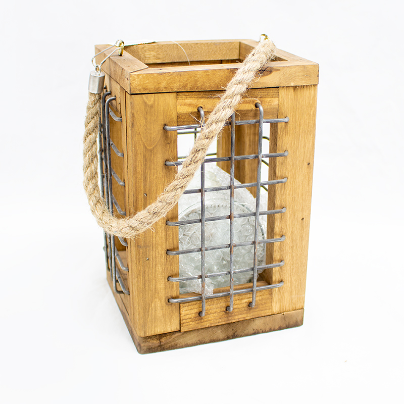Lanterna de Madeira 15 x 22cm Natural