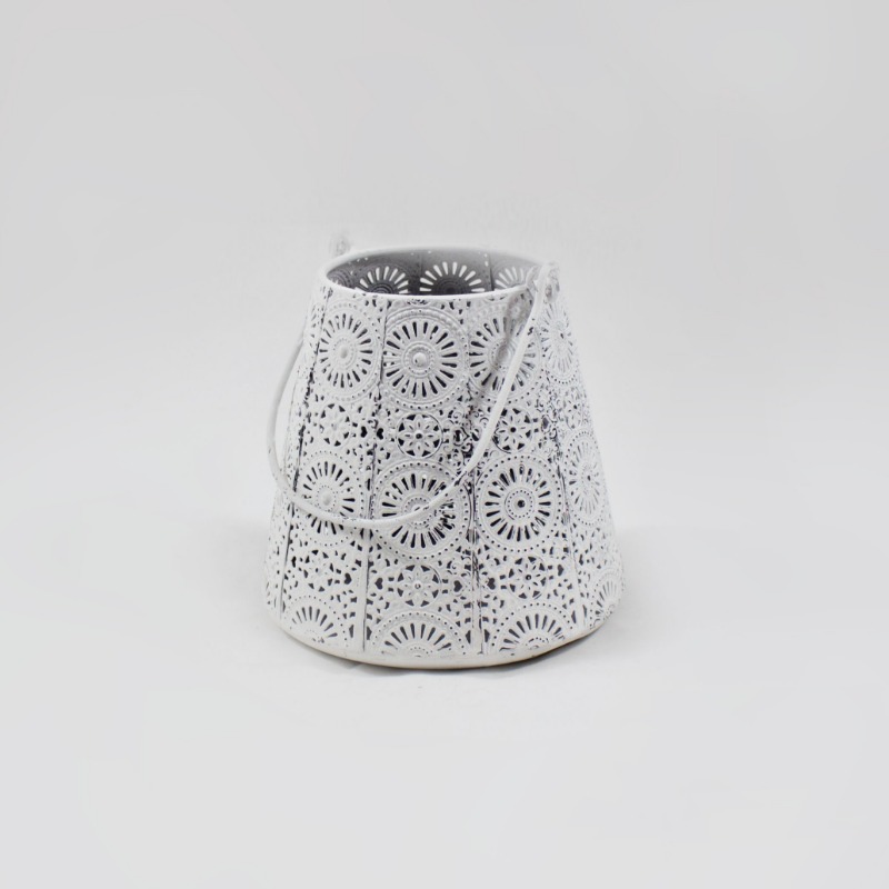Lanternas Metal Rendilhada 14cm Branca