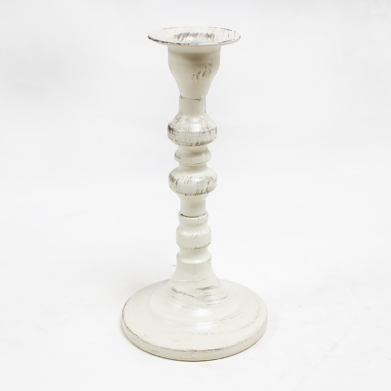 Castiçal Metal 11x22cm - Creme (Un)