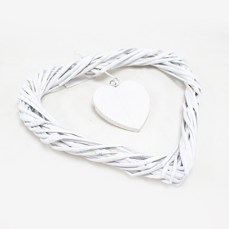 Coração Madeira 25cm Branco (Un)