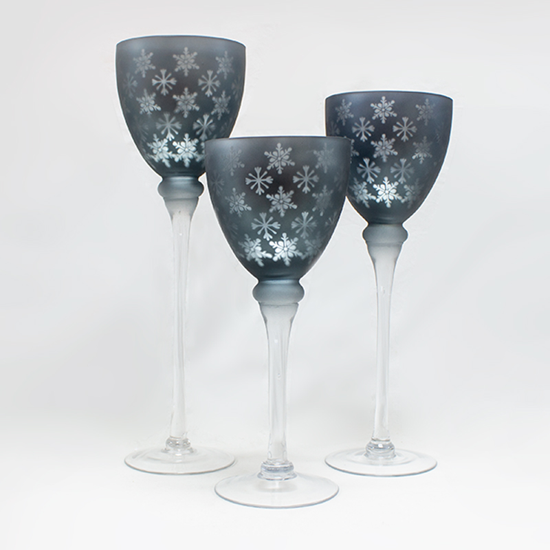 Calices conjunto de 3 Un. 40cm Cinzentos