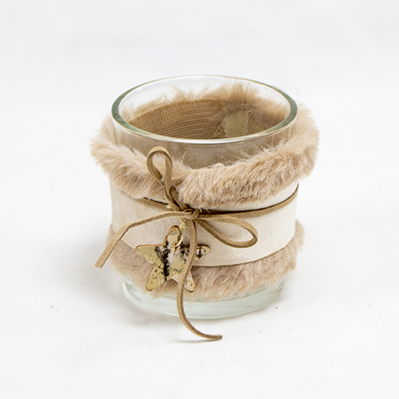 Copo Mini ciom Fita Veludo 7.3 x 8cm Creme