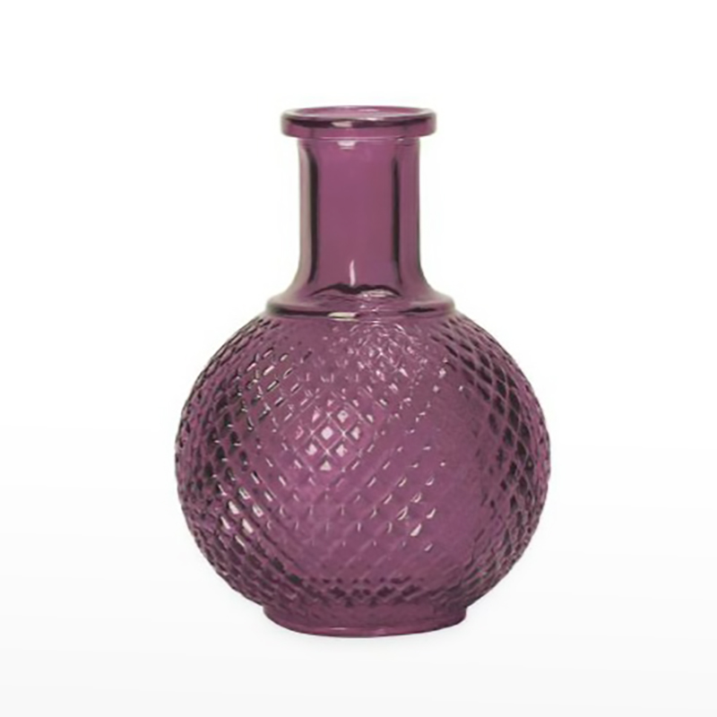 Frasco de Vidro Bulboso   8 x11 Lilás