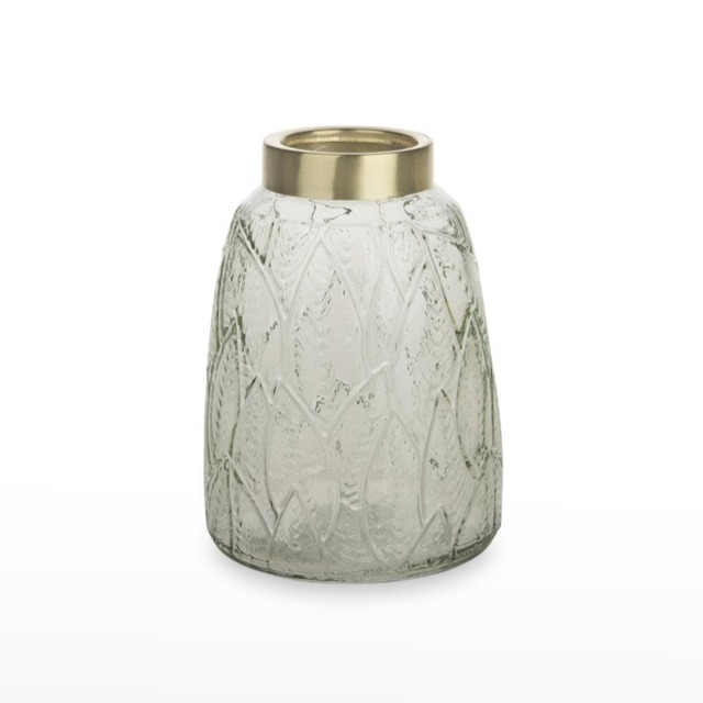 Garrafa com padrão de Folhas 11x16cm Verde