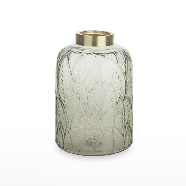 Garrafa com padrão de Folhas 16x21cm Verde