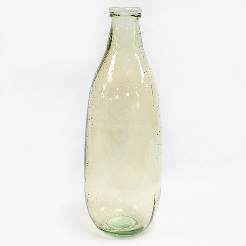 Garrafa Vidro com Relevo 15 x 40cm Beje