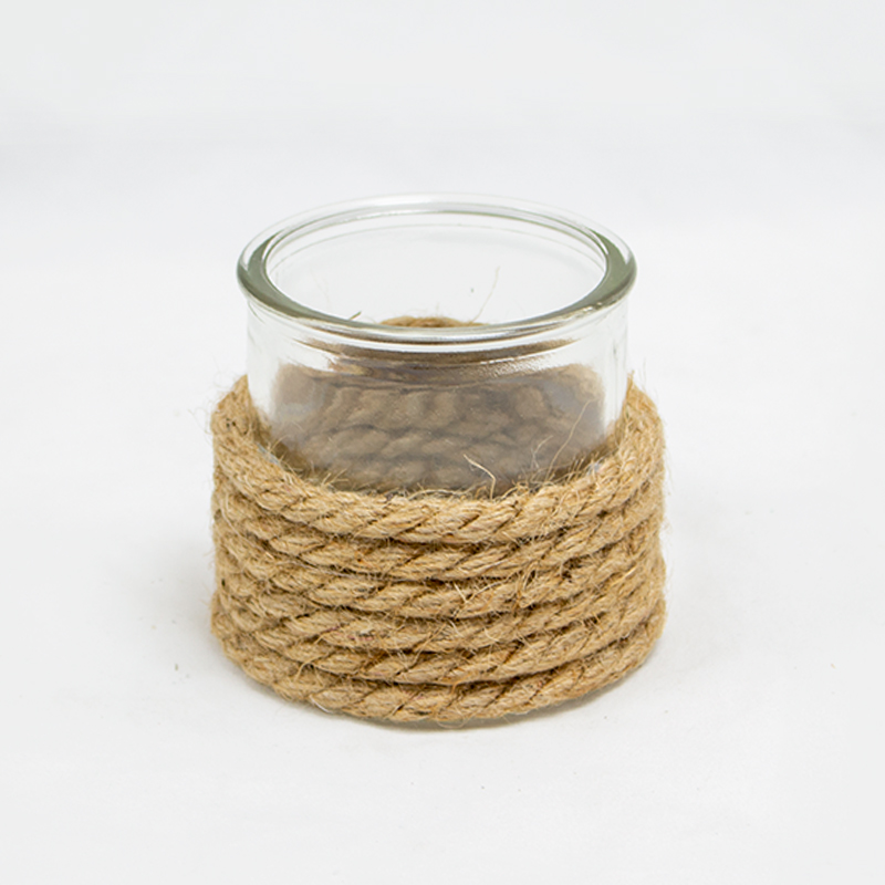 Vaso Mini com Cordel Jute 8 x8cm Natural