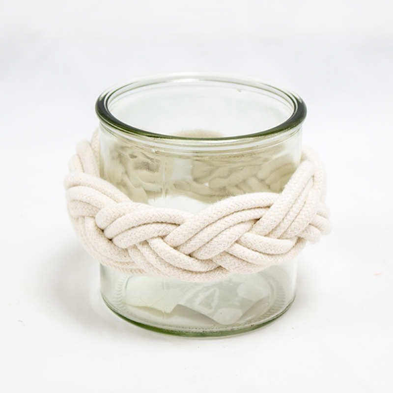 Vaso Mini com Corda 10 x 10cm Branco