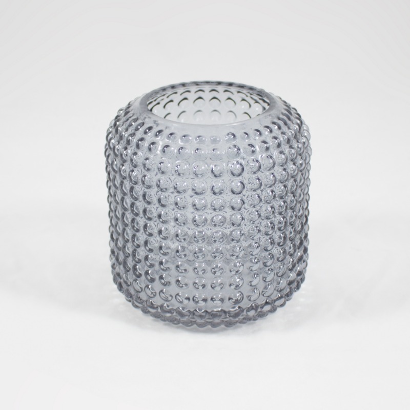 Vaso 15cm Cinza Pontos