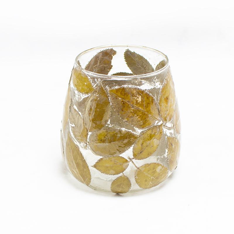 Base Vidro C/ Folhas 10x10cm