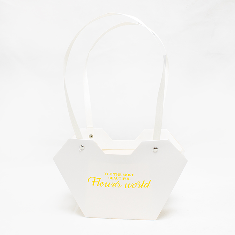 Mala Papel  Flower World 23x15cm - Branco