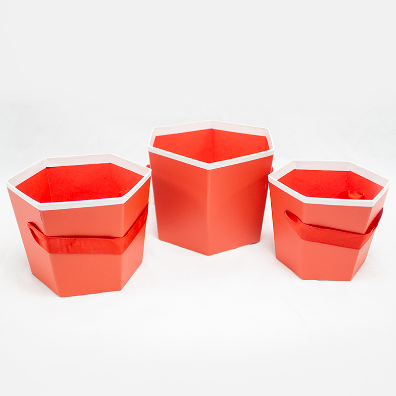 Flower Box Aberta 12 x 15cm (3 un) B/Vermelha