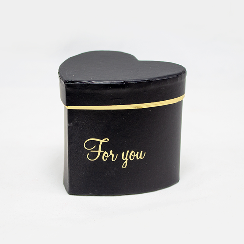 Flower Box Coração mini 9cm Preta