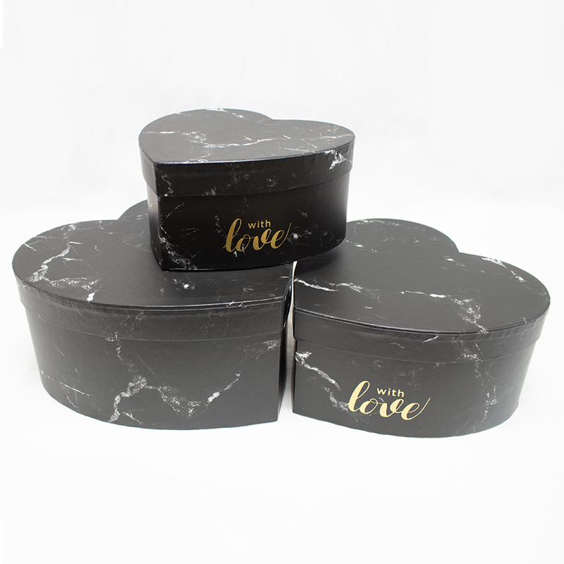 Flower Box Coração 25cm Preta ( 3 Un.)