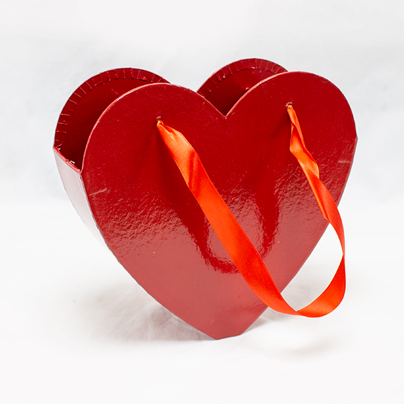 Flower Box Bolsa Coração 23cm Vermelho