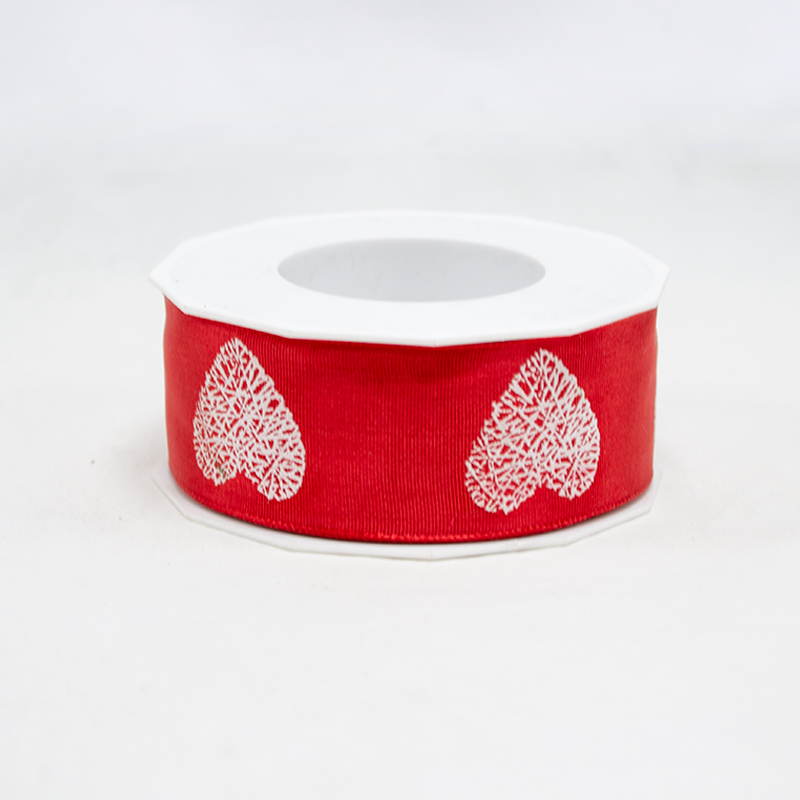 Fita Coração 4cmx20mt Vermelho e Branco