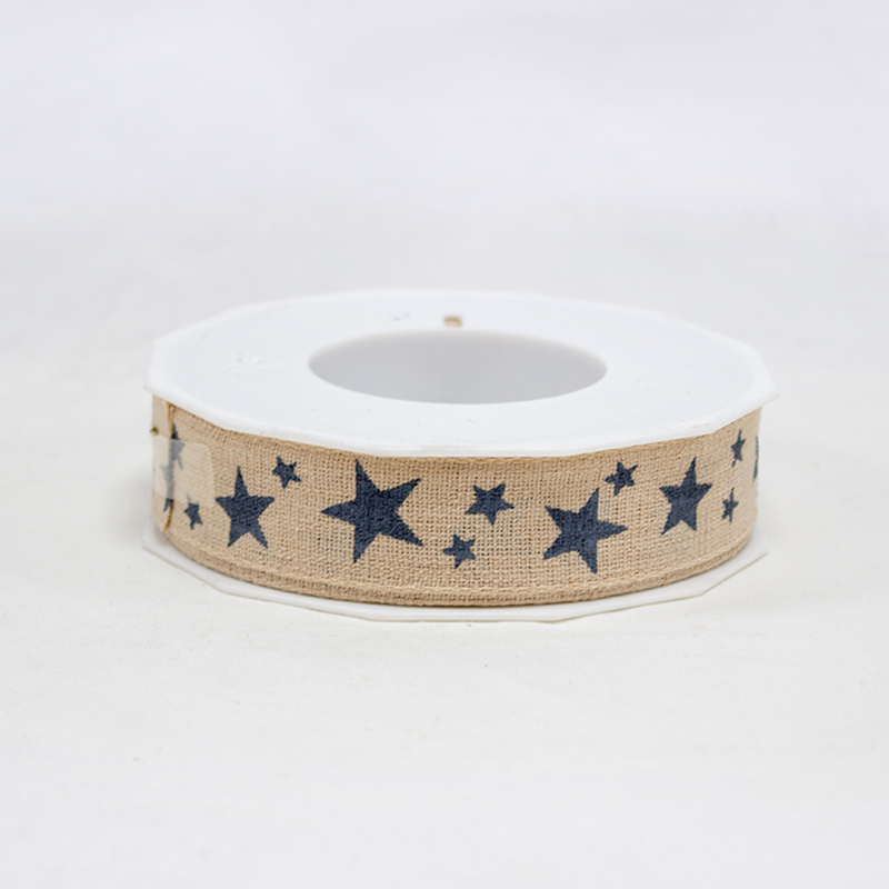 Fita Estrelas 2.5cmx15mt Natural e Cinza