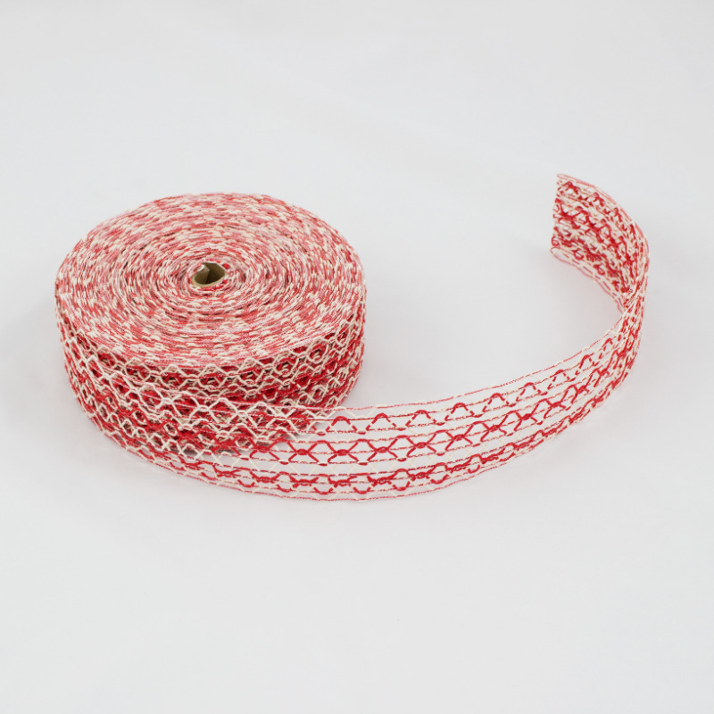 Fita Floral 50mm x 25m Vermelho/Branco