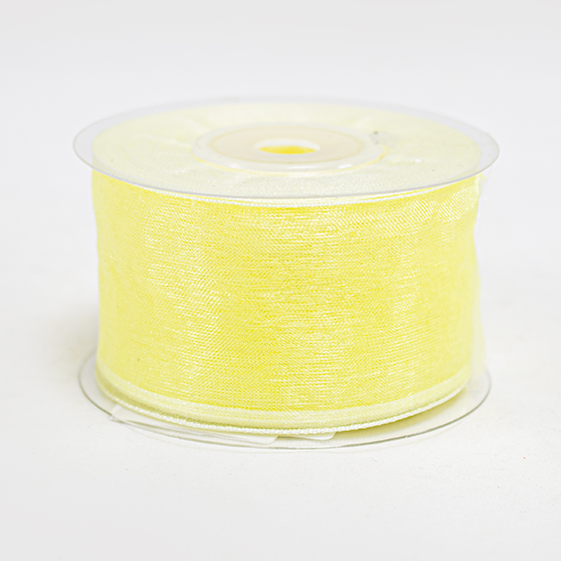 Fita Organza 40mm x 25mt Amarelo Claro