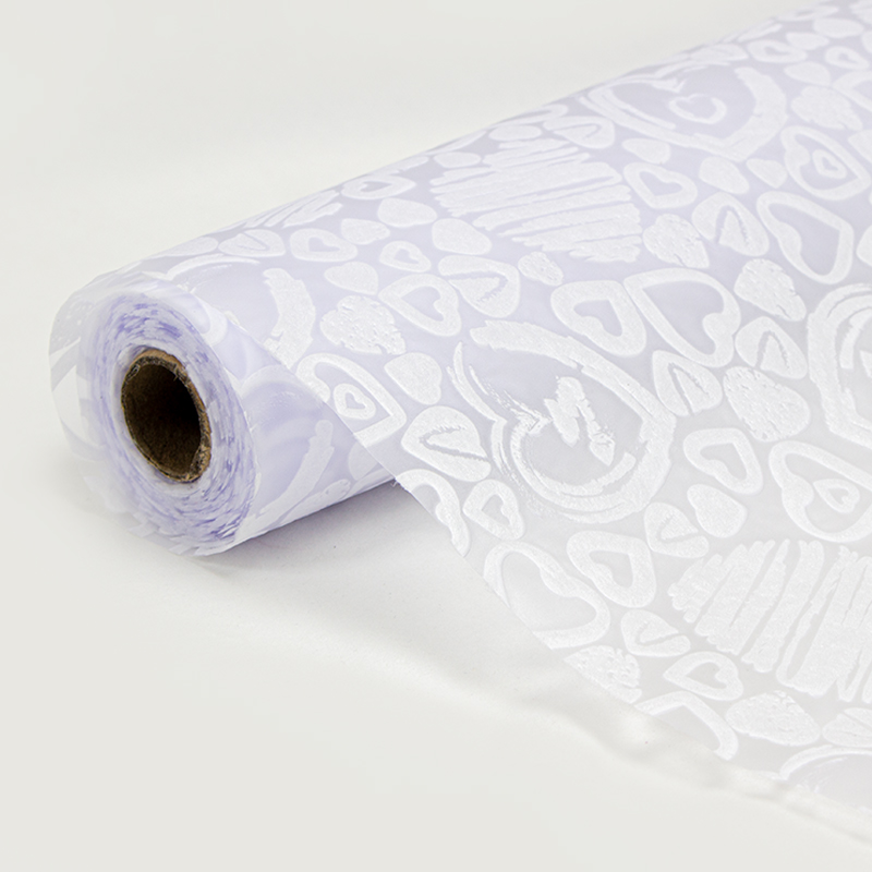 Rolo TNT Fantasia Corações 50cm x 5y Branco