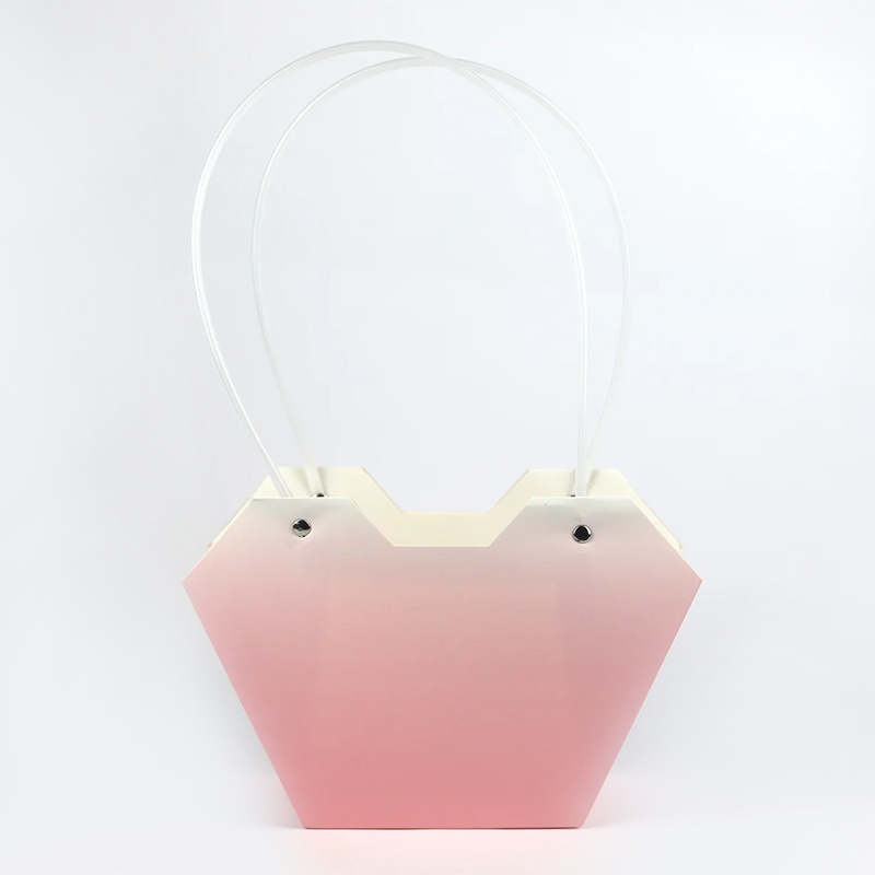 Saco Papel Branco + Rosa 23x9x12cm ( Un )