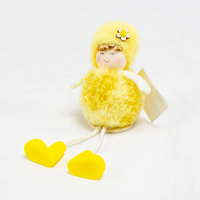 Menina Sentada 16cm -Amarelo (Un)