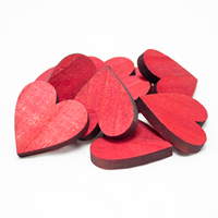 Coração de Madeira 5.5cm (10Un) Vermelhos
