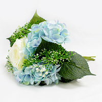 Bouquet de rosas com Hortensias - Creme 32 cm