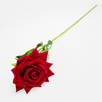 Rosa Artificial Aveludada 62cm Vermelha