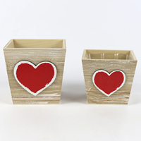 Conj. Base Mad. C/Coração  13x13cm (2 Un)