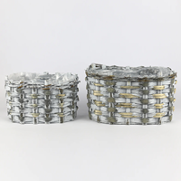 Conjunto Base Mad. Oval 26x17x15cm B/C (2 Un)