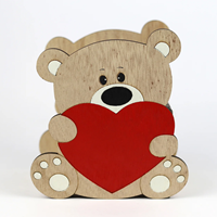 Caixa Mad. Urso C/Cora&ccedil;&atilde;o 15x10x15cm (Un) A