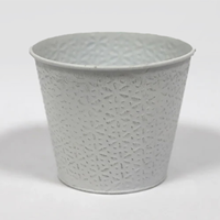 Base Metal C/Flores 11x13cm (Un) Branco