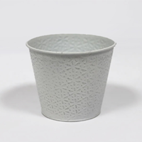 Base Metal C/Flores 12x14.5cm (Un) Branco