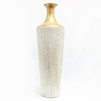 Vaso Metal 19.5 x 65.5cm Branco/Dourado