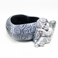 Vaso Coração C/Anjo 19x14x9cm