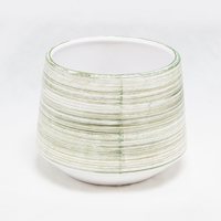 Base Cerâmica Branco/Verde 14 x 10.5cm